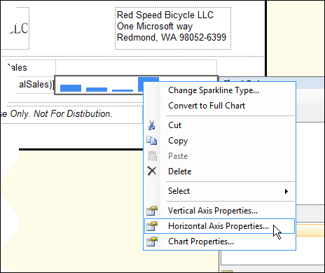 Aligning axes in the sparkline