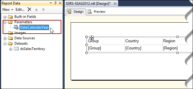 Adding a parameter in the dataset