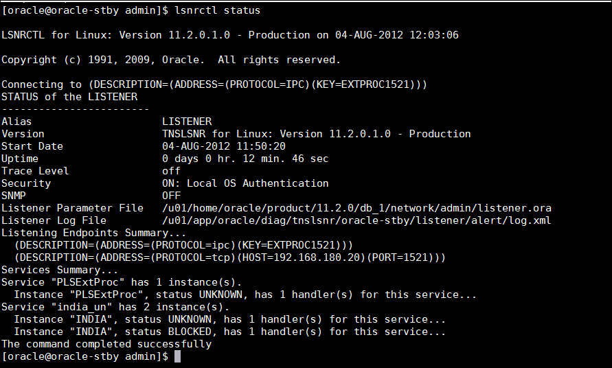 Time for action – starting the physical standby instance and making it ready for the RMAN duplicate