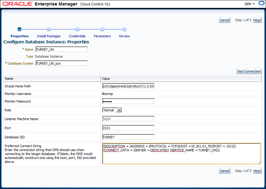 Time for action – adding the Data Guard configuration into Cloud Control