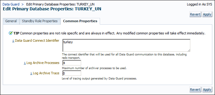 Modifying the Data Guard configuration