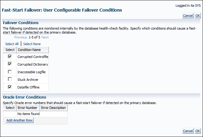 Time for action – enabling/disabling fast-start failover