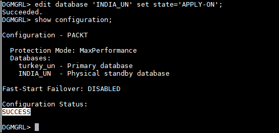 Time for action – applying PSU on a physical standby database