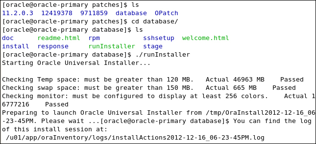 Time for action – patch set upgrade of physical standby