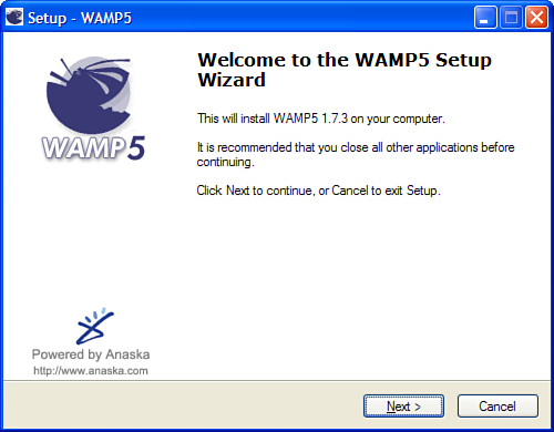 Start of WAMP5 install