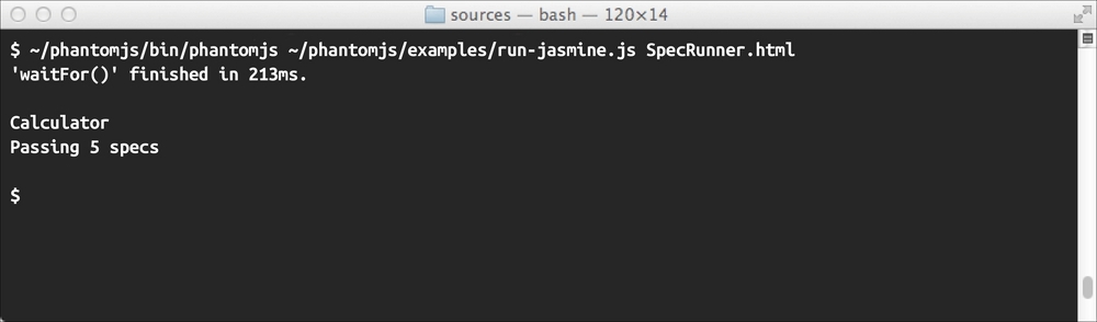 The PhantomJS Jasmine runner