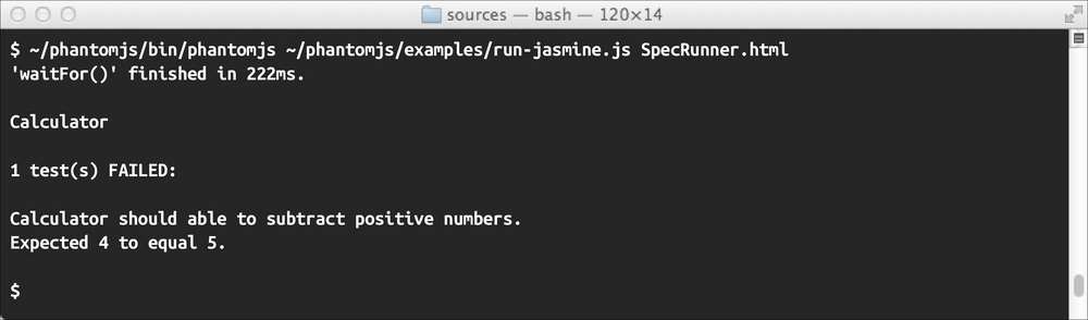 The PhantomJS Jasmine runner