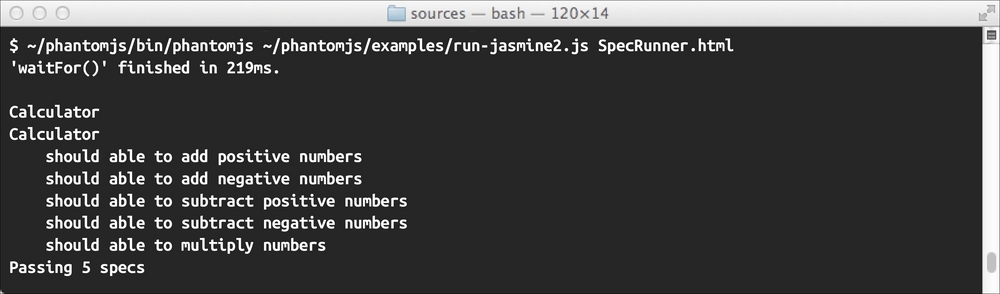 The PhantomJS Jasmine runner