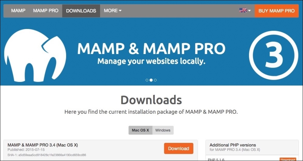 Downloading MAMP