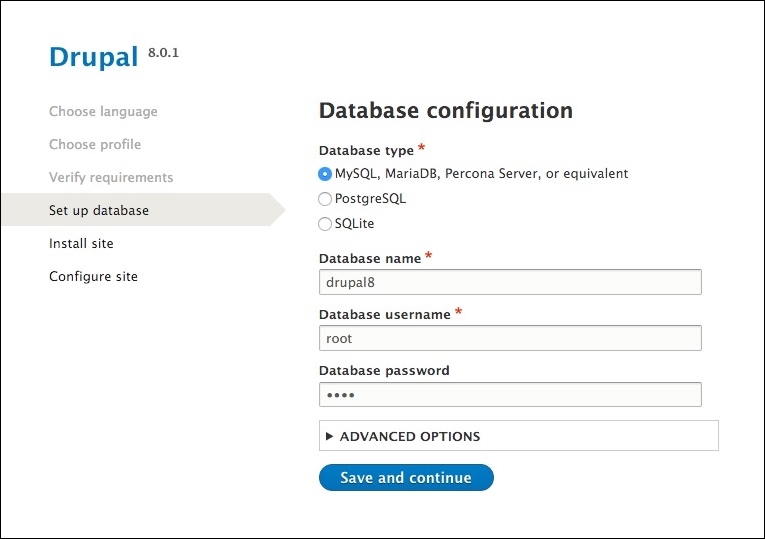 Database configuration