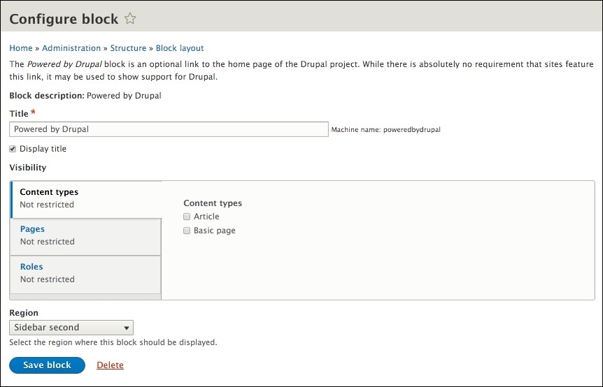 Configuring a block