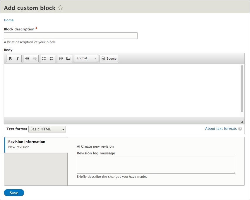 Creating a custom block