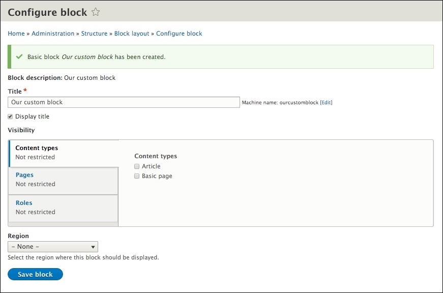 Creating a custom block