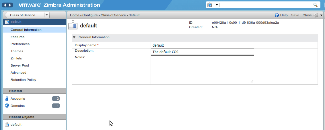 Configuration per COS