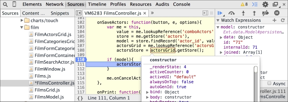 Debugging Ext JS applications