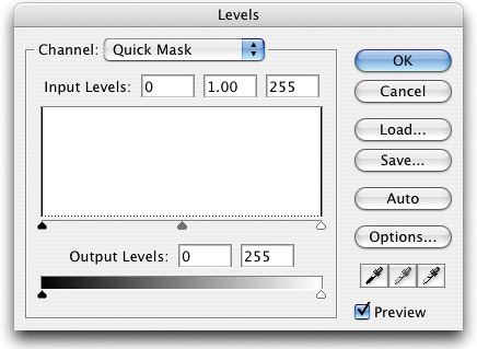 VISUAL CONTROL OVER YOUR SELECTIONS USING QUICK MASKmasksQuick Mask modemasksselections andmidtones Input Levels slider,Quick Mask mode,selectionscontractingselectionsexpandingselectionsmasking andselectionsQuick Mask mode and