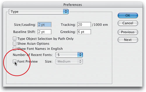 Font Preview—Or Not