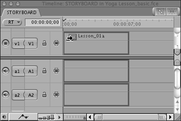 Dragging a clip to the upper third of the Timeline track performs an Insert edit.