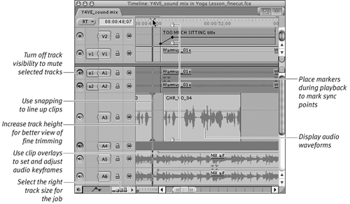 Use these tools to gain more control over audio editing in the Timeline.