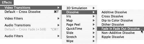 Choose a replacement transition from the Effects menu.