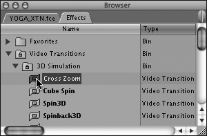 Double-click the transition you want to customize to open it in the Transition Editor.