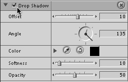 Check the box to enable the Drop Shadow option.