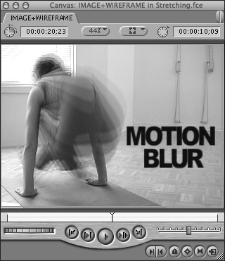 Motion blur produces soft-focus effects based on movement within your video image.