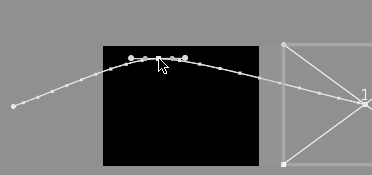 As you drag the motion path into a curve, additional keyframes appear with Bézier handles; drag the handles to sculpt the motion path’s curves.