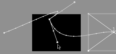Command-drag to restrict rotation to one side of the curve.