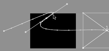 Drag the ease handle toward the keyframe to decrease a clip’s speed as it passes through the keyframe’s location on the motion path.