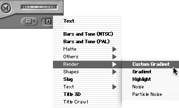 Choose a generator from the Generator pop-up menu in the lower-right corner of the Viewer window.