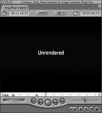 The “Unrendered” screen appears when you try to play back video that cannot be played back in real time without rendering.