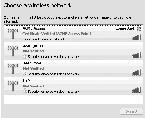 Hypothetical display of certified wireless hubs