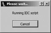 Script cancellation dialog