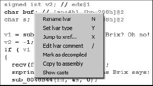 Hex-Rays decompiler editing options