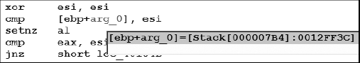 Debugger resolution of a local variable address