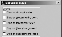 Debugger pausing events