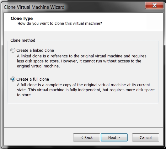 Cloning a virtual machine