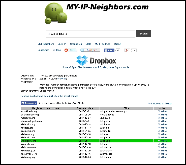 Locating virtual hosts using search engines