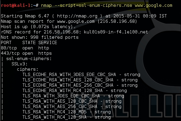 Testing SSL configuration using Nmap