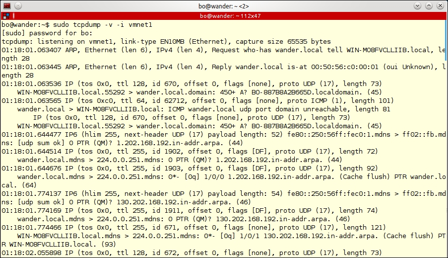 Basic sniffing with tcpdump