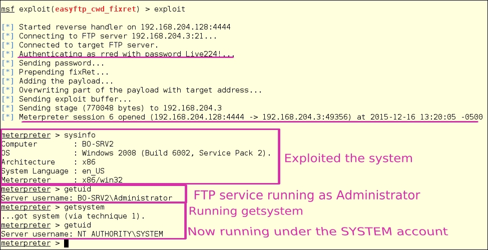 Gaining access with Metasploit