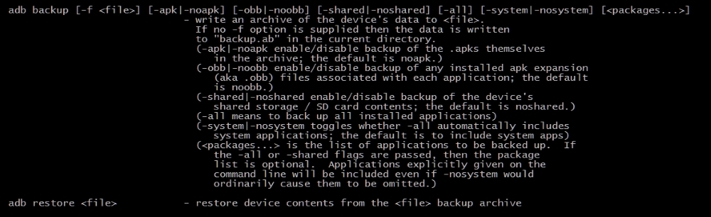 Backup the app data using adb backup command