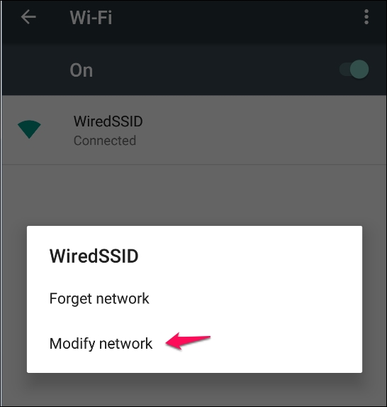 Proxy setting via Wi-Fi