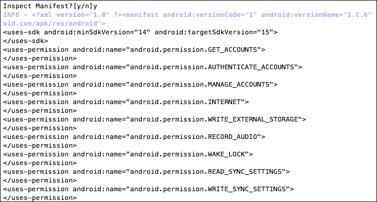 Static analysis using QARK: