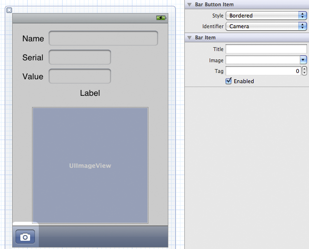 UIToolbar with bar button item