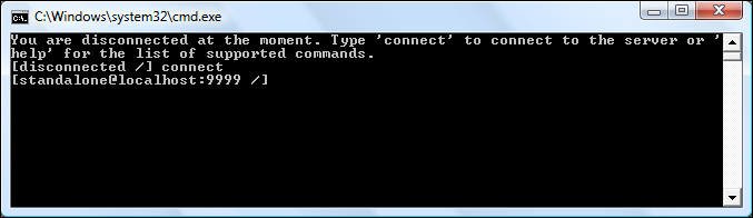 Connecting to the server with the Command Line Interface