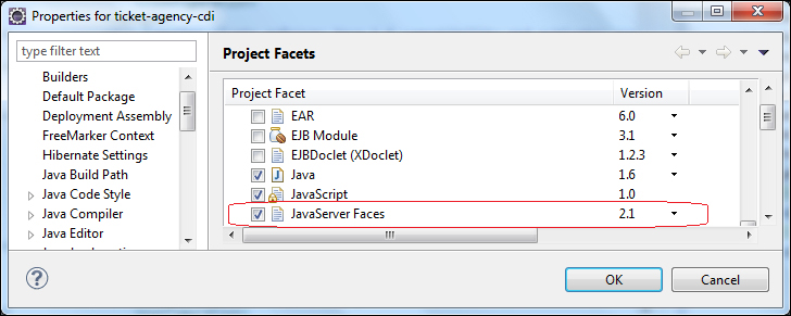 JSF 2 facet suggestions