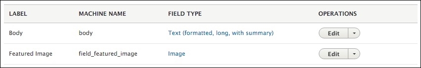 Managing fields