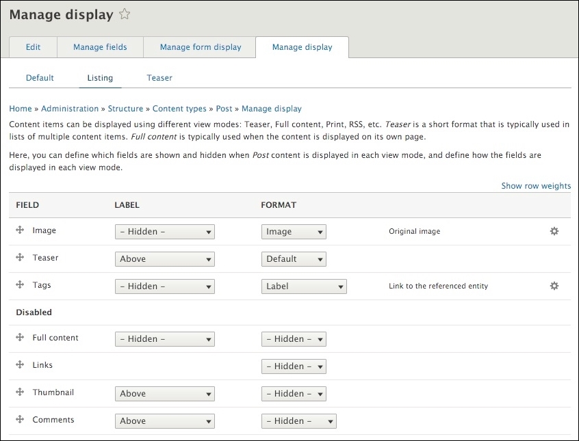 Enabling fields